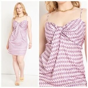 Eloquii - Satin Draped Mini Dress - NWT Size 20 Purple Lavender